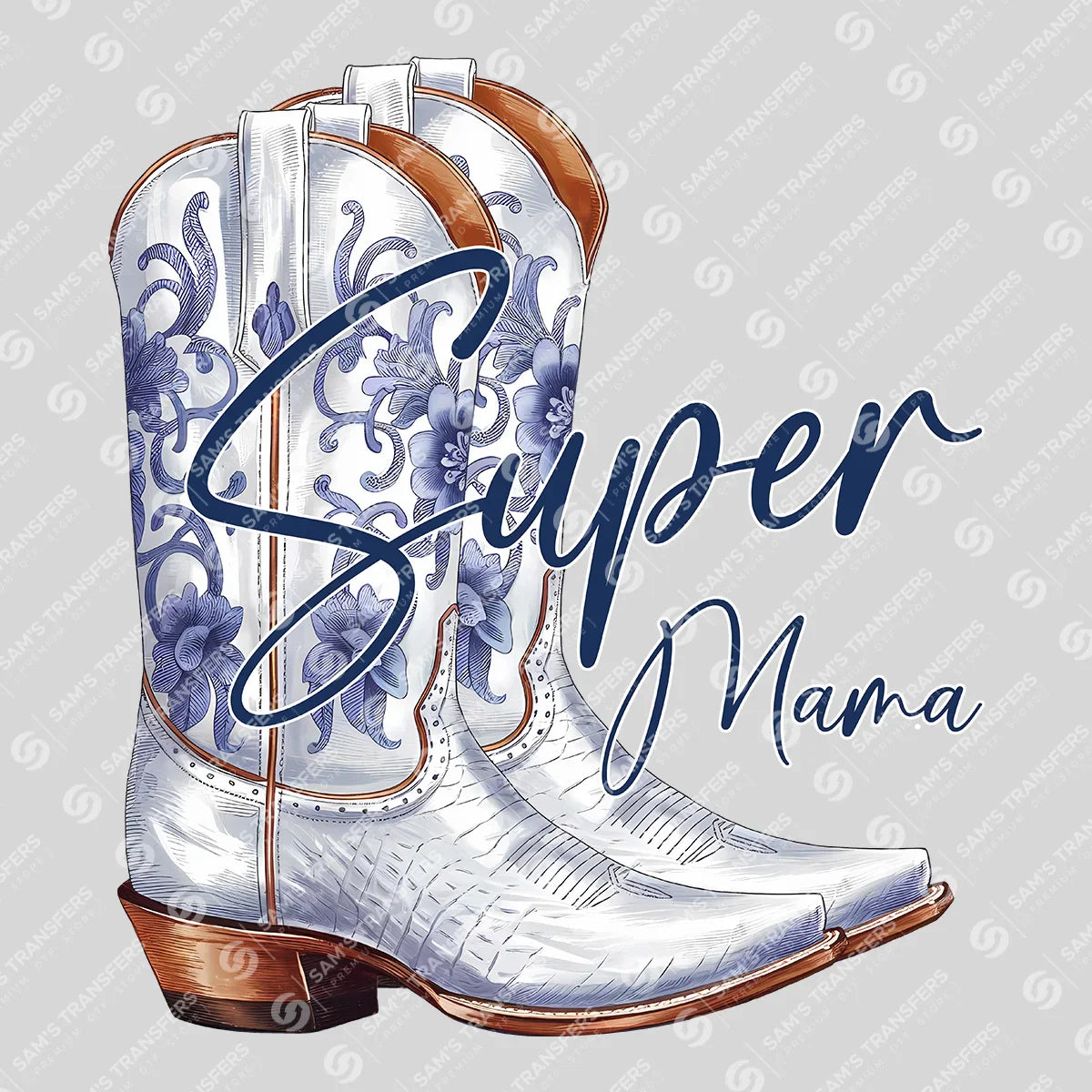 Apparel featuring a Super Mama-themed DTF transfer.