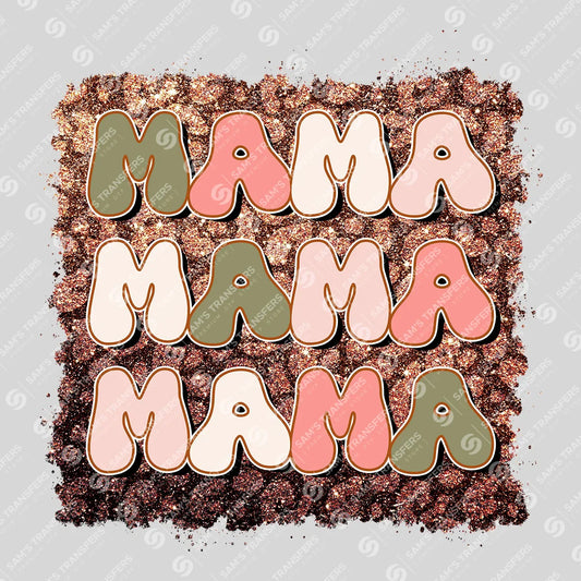 Apparel featuring a Mama Retro-themed DTF transfer.