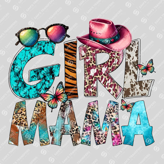 Apparel featuring a Girl Mama Western-themed DTF transfer.