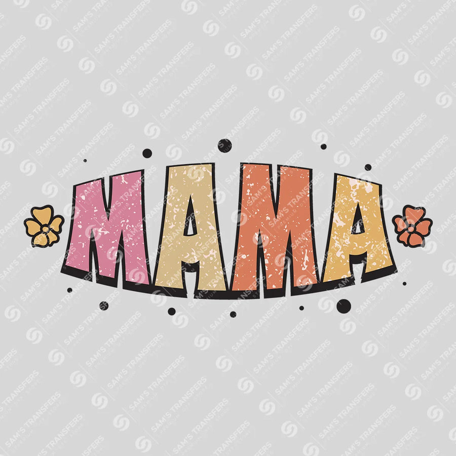 Mama Colorful Retro Ready-to-Press DTF Transfer | SAT09001