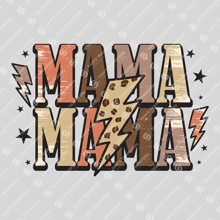 Mama Lightning Bolt Ready-to-Press DTF Transfer | SAT09004
