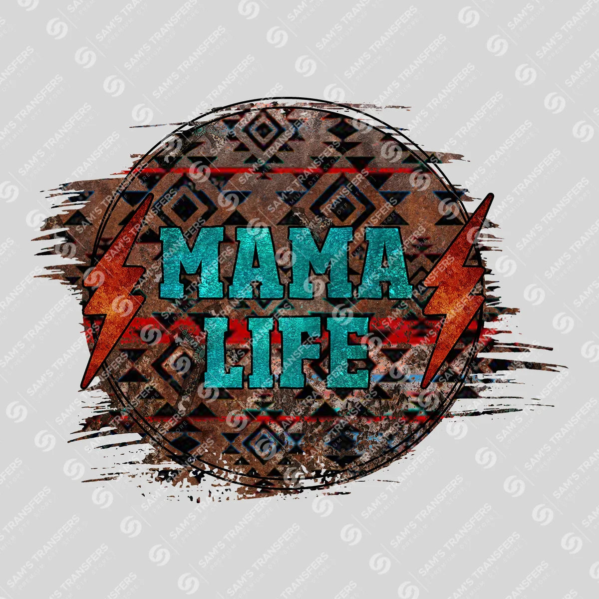 Apparel featuring a Mama Life-themed DTF transfer.