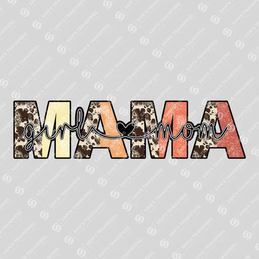 Apparel featuring a Mama Girl Mom-themed DTF transfer.