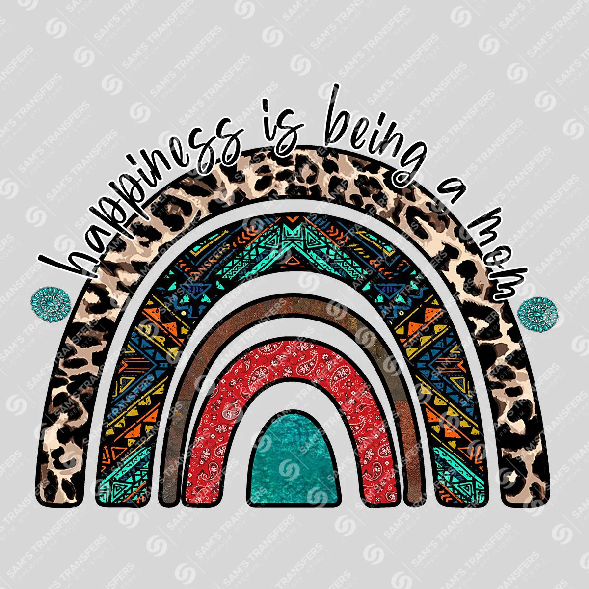 Apparel featuring a Happiness Is Being a Mema-themed DTF transfer.