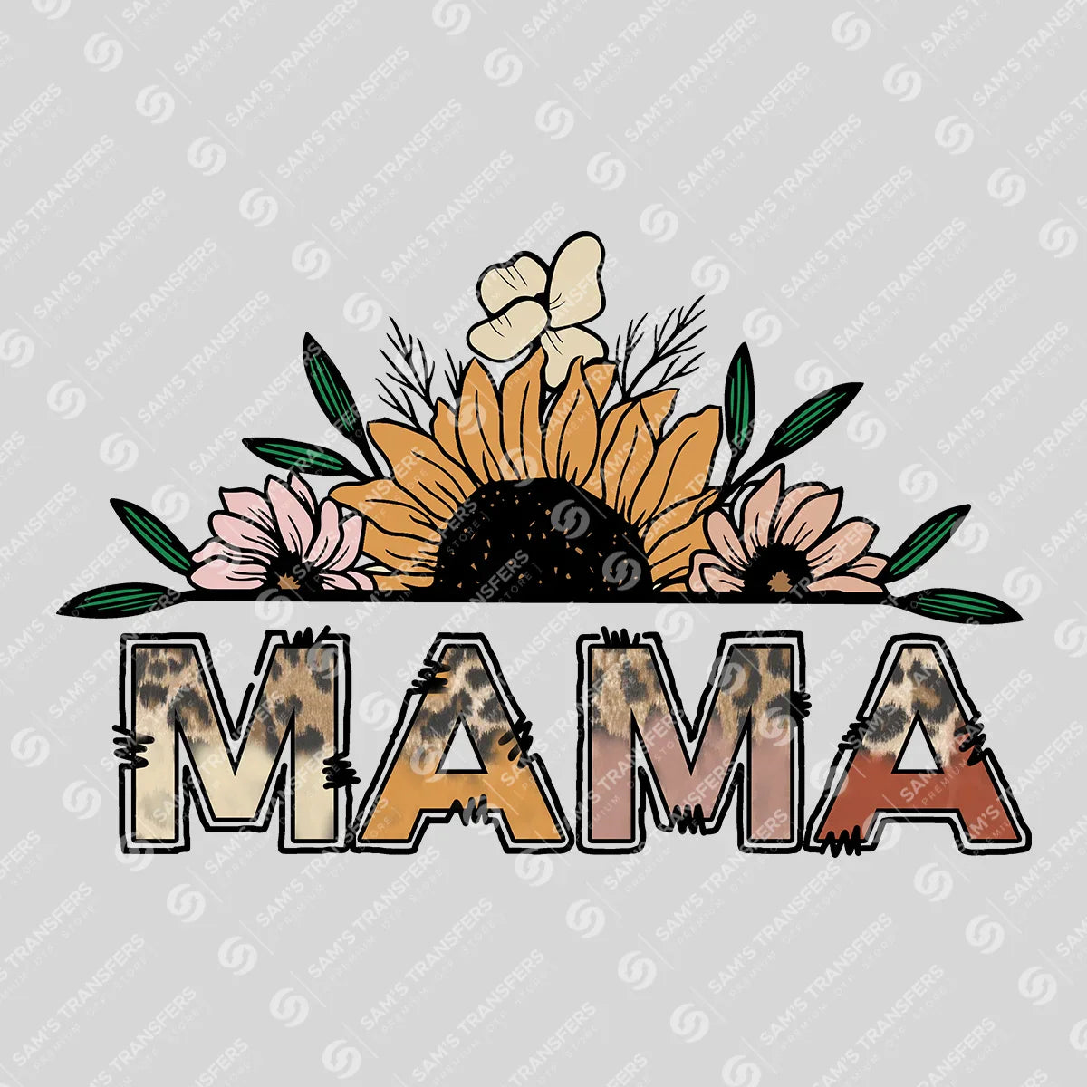 Apparel featuring a Mama Sunflower-themed DTF transfer.