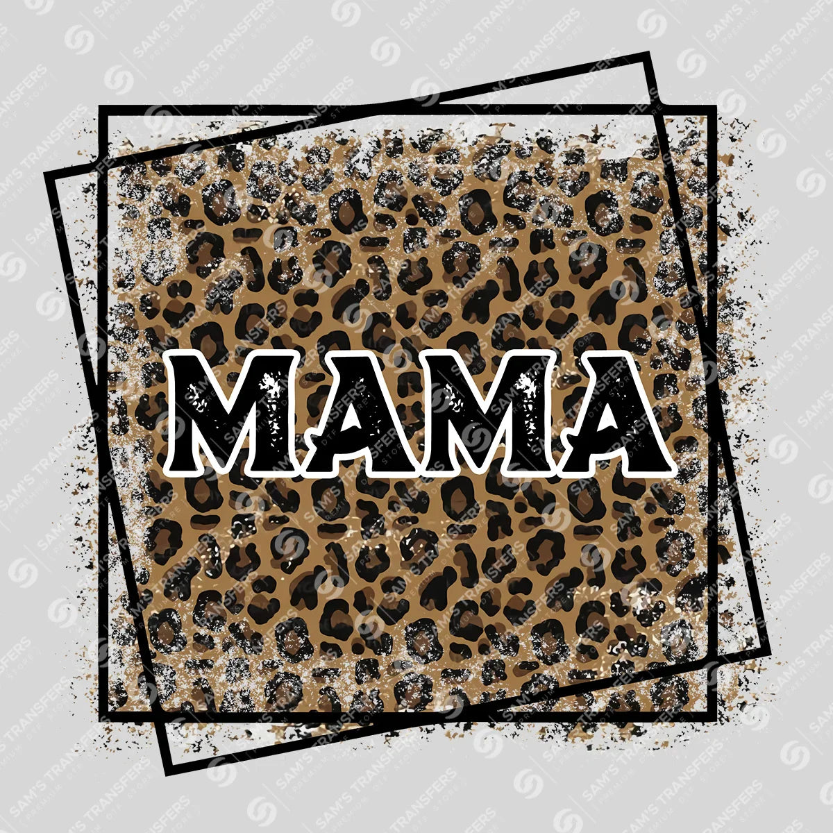 Apparel featuring a Mama Leopard-themed DTF transfer.
