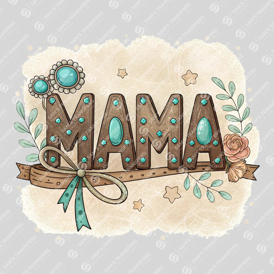 Mama Turquoise Concho Ready-to-Press DTF Transfer | SAT09031