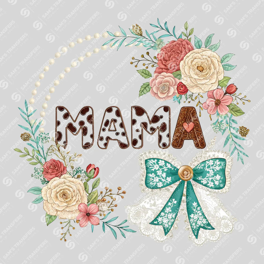 Mama Floral Wreath Ready-to-Press DTF Transfer | SAT09039