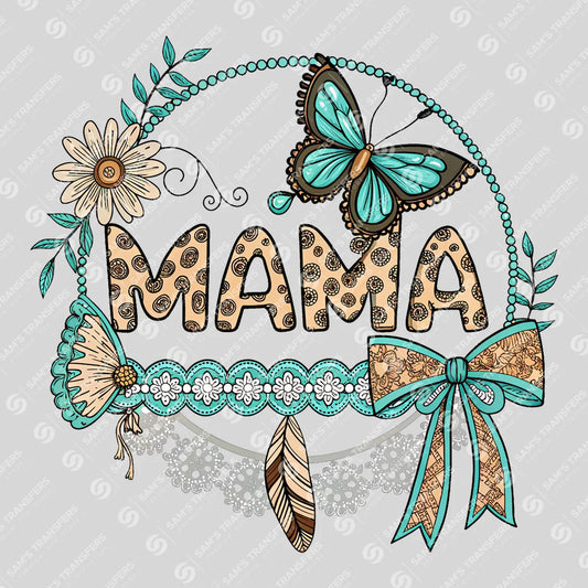 Apparel featuring a Mama Butterfly Lace-themed DTF transfer.