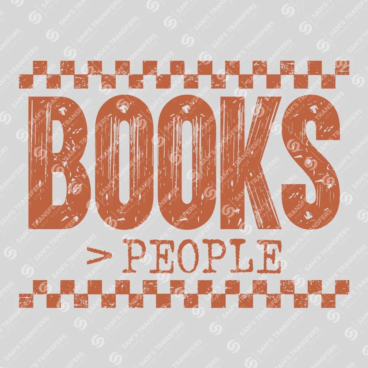 Apparel featuring a Books Greater Than People-themed DTF transfer.