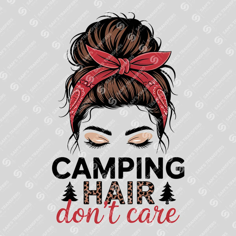 Camping Hair Don't Care Ready-to-Press DTF Transfer | SAT09166