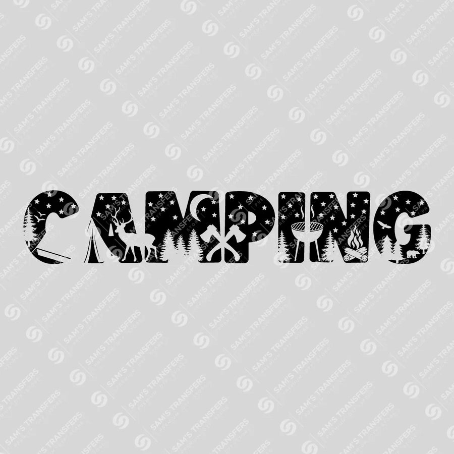 Camping Scenic Letters Ready-to-Press DTF Transfer | SAT09280