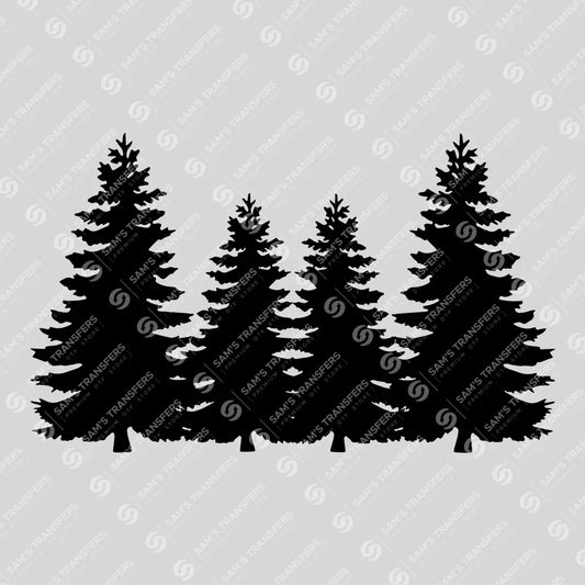 Apparel featuring a Pine Tree Forest-themed DTF transfer.