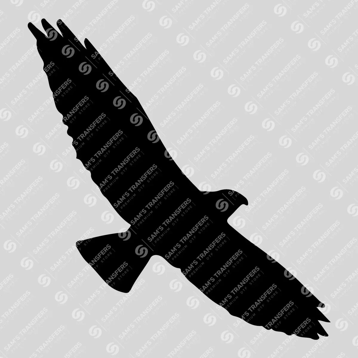 Apparel featuring a Soaring Hawk-themed DTF transfer.