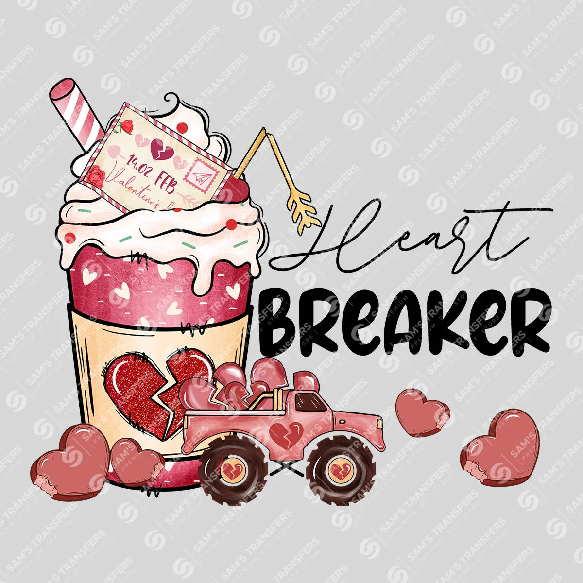 Apparel featuring a Heart Breaker-themed DTF transfer.