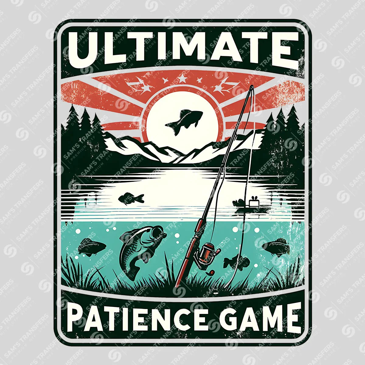 Apparel featuring a Ultimate Patience Game-themed DTF transfer.