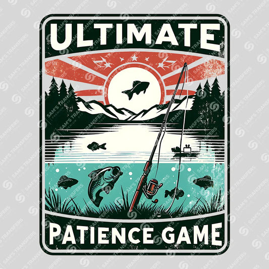 Apparel featuring a Ultimate Patience Game-themed DTF transfer.