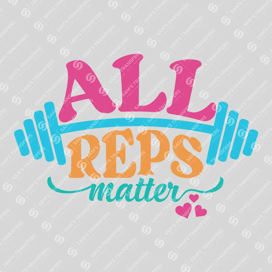 Apparel featuring a All Reps Matter-themed DTF transfer.