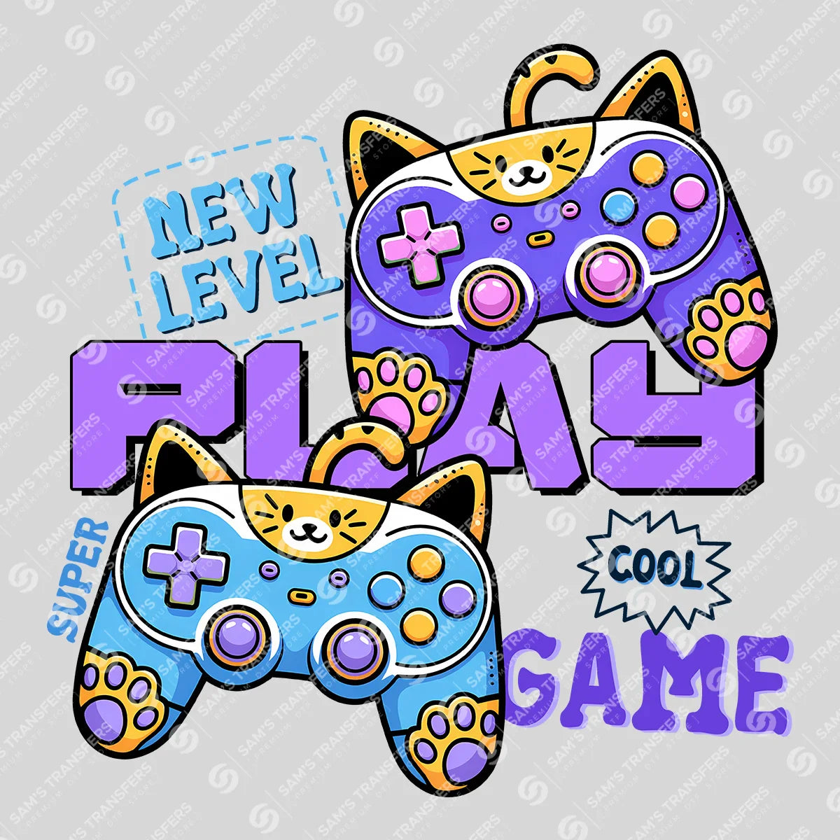 Apparel featuring a New Level Play-themed DTF transfer.