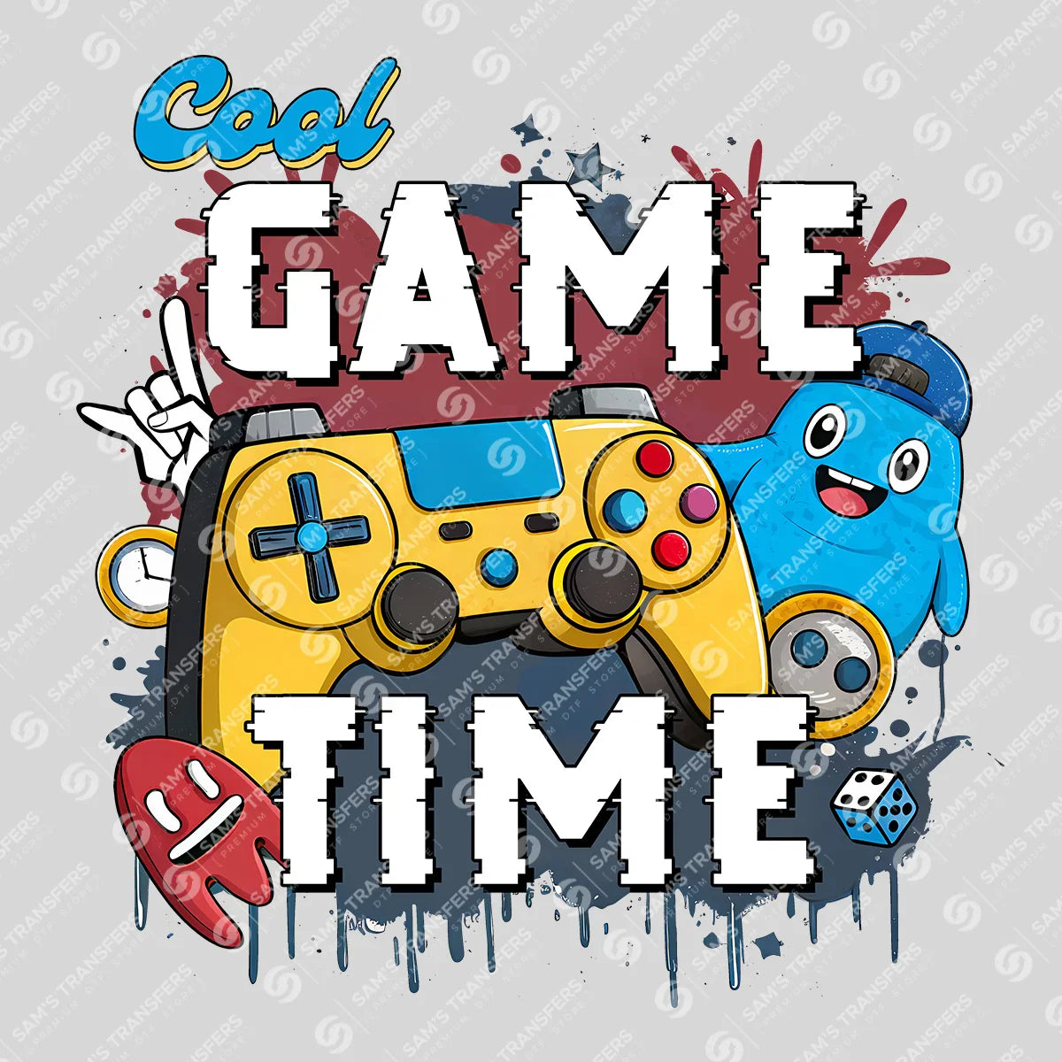 Apparel featuring a Cool Game Time-themed DTF transfer.