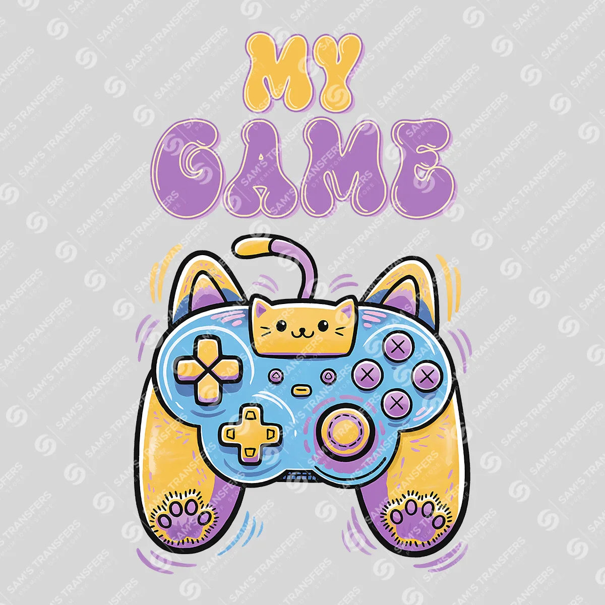 Apparel featuring a My Game-themed DTF transfer.