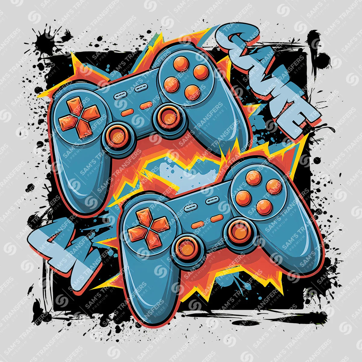 Apparel featuring a Game On-themed DTF transfer.