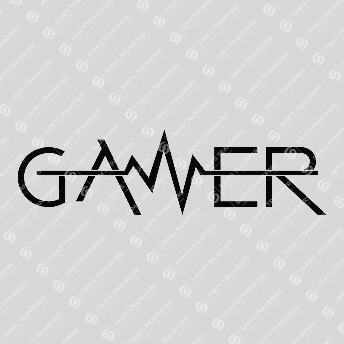 Apparel featuring a Gamer Heartbeat-themed DTF transfer.