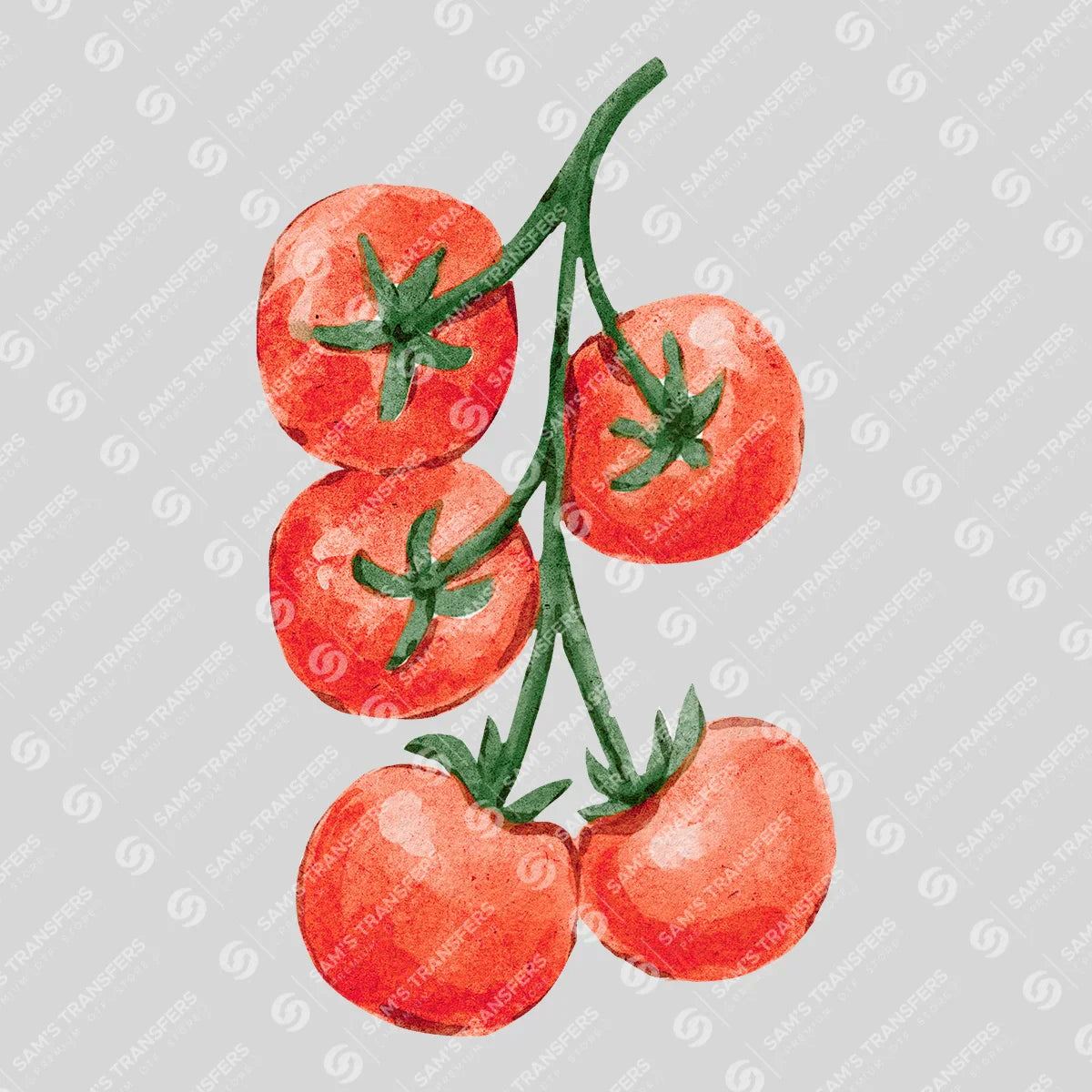 Apparel featuring a Cherry Tomatoes On The Vine-themed DTF transfer.
