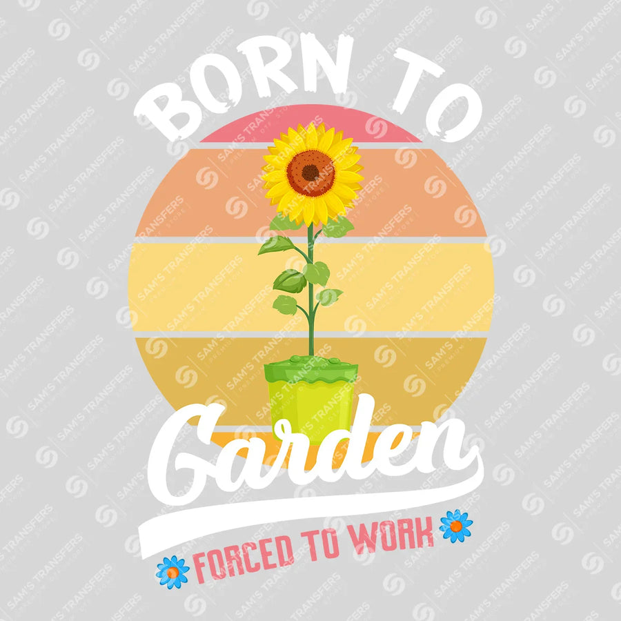 Born To Garden Retro Sunset Ready-to-Press DTF Transfer | SAT09632