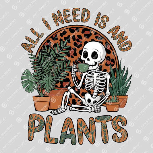 Apparel featuring a All I Need Is Coffee And Plants-themed DTF transfer.