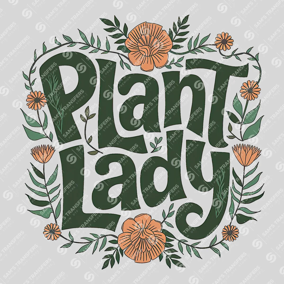 Apparel featuring a Plant Lady-themed DTF transfer.
