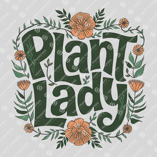 Apparel featuring a Plant Lady-themed DTF transfer.