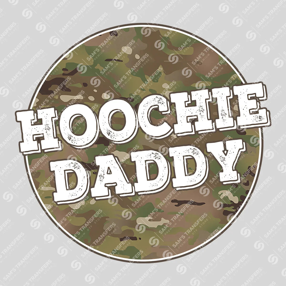 Apparel featuring a Hoochie Daddy-themed DTF transfer.