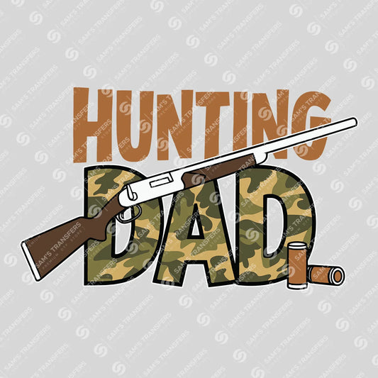Apparel featuring a Hunting Dad Rifle-themed DTF transfer.