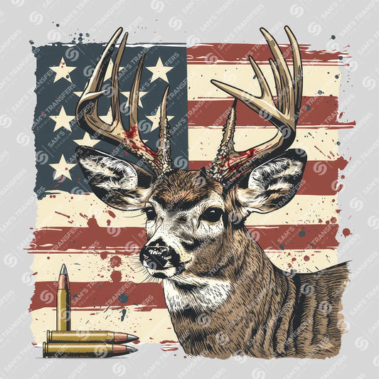 Apparel featuring a American Hunting Buck-themed DTF transfer.