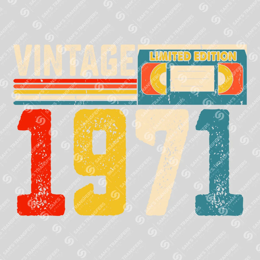 Vintage 1971 Limited Edition Ready-to-Press DTF Transfer | SAT09863