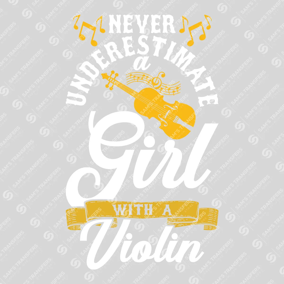 Apparel featuring a Girl With A Violin-themed DTF transfer.