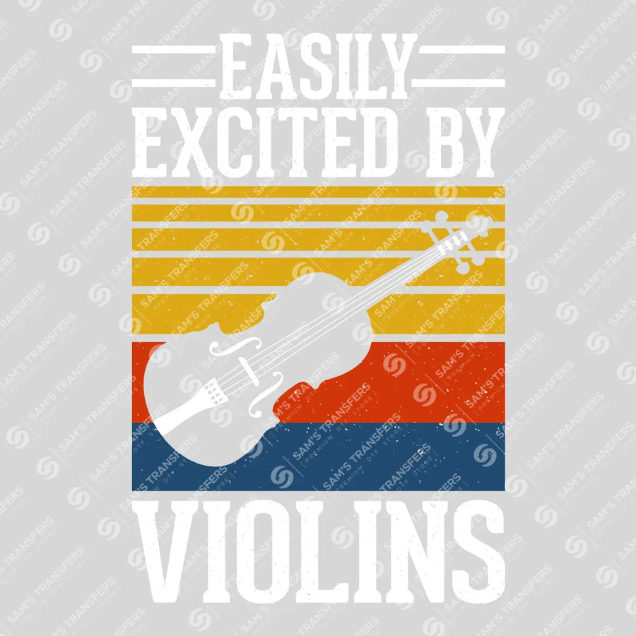 Easily Excited By Violins Stripes Ready-to-Press DTF Transfer | SAT09882