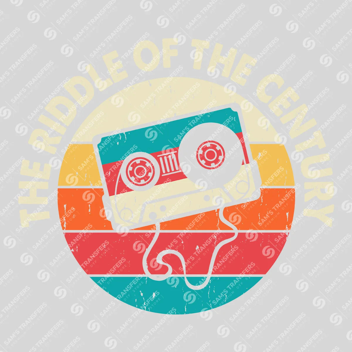Apparel featuring a Riddle Of The Century Cassette-themed DTF transfer.