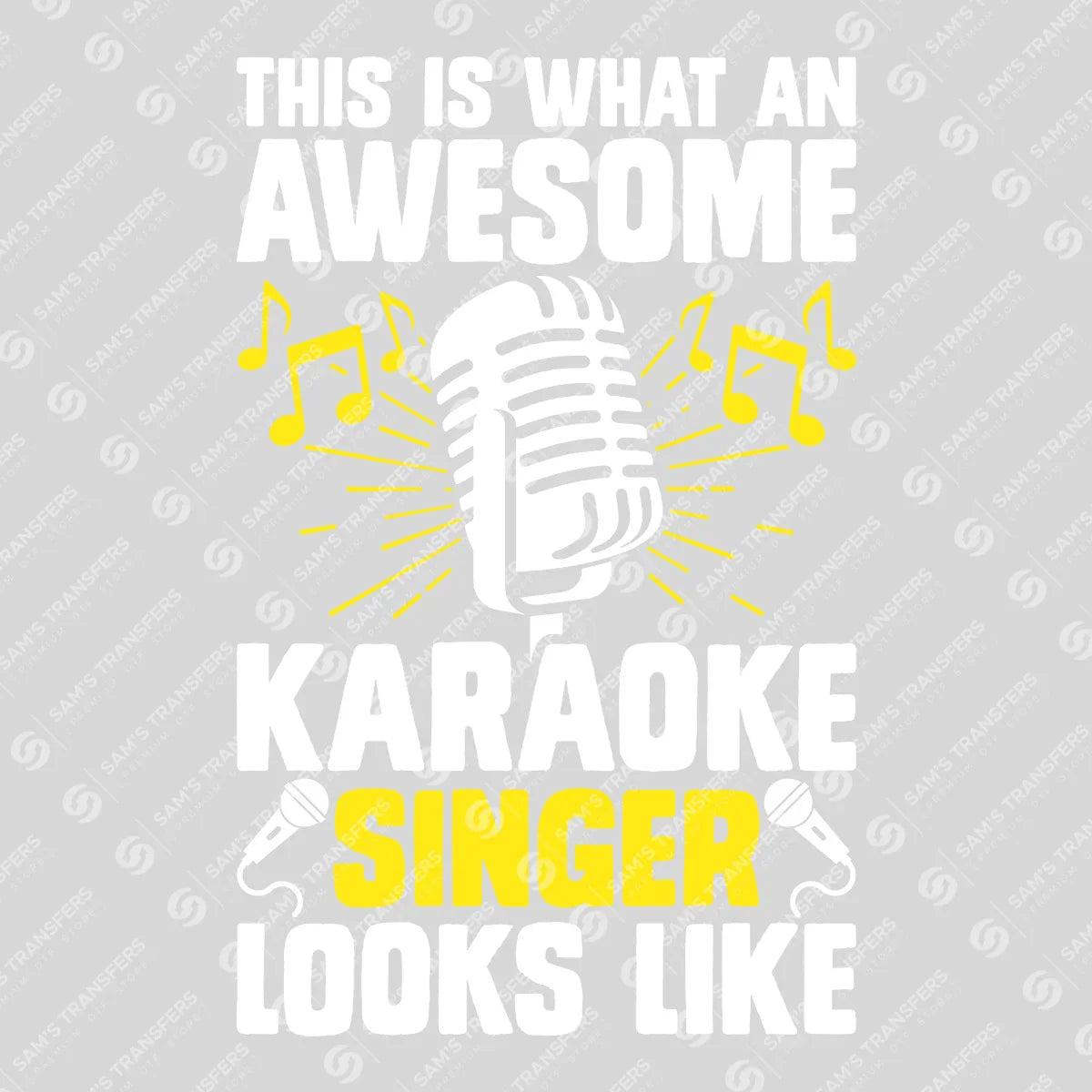 Apparel featuring a Awesome Karaoke Singer-themed DTF transfer.