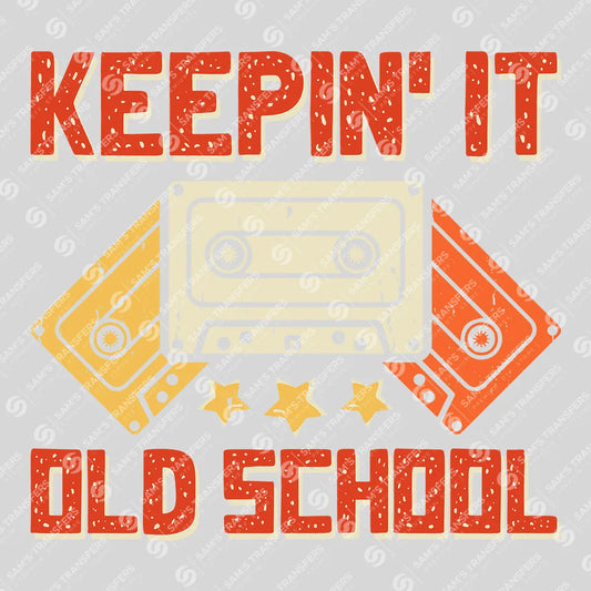 Apparel featuring a Keepin It Old School Stars-themed DTF transfer.