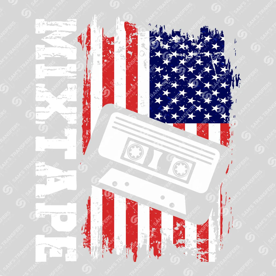 Mixtape American Flag Ready-to-Press DTF Transfer | SAT09959