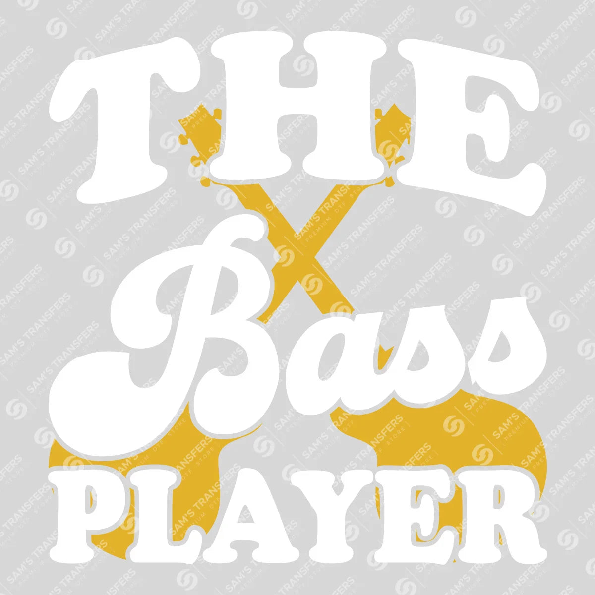 Apparel featuring a The Bass Player-themed DTF transfer.
