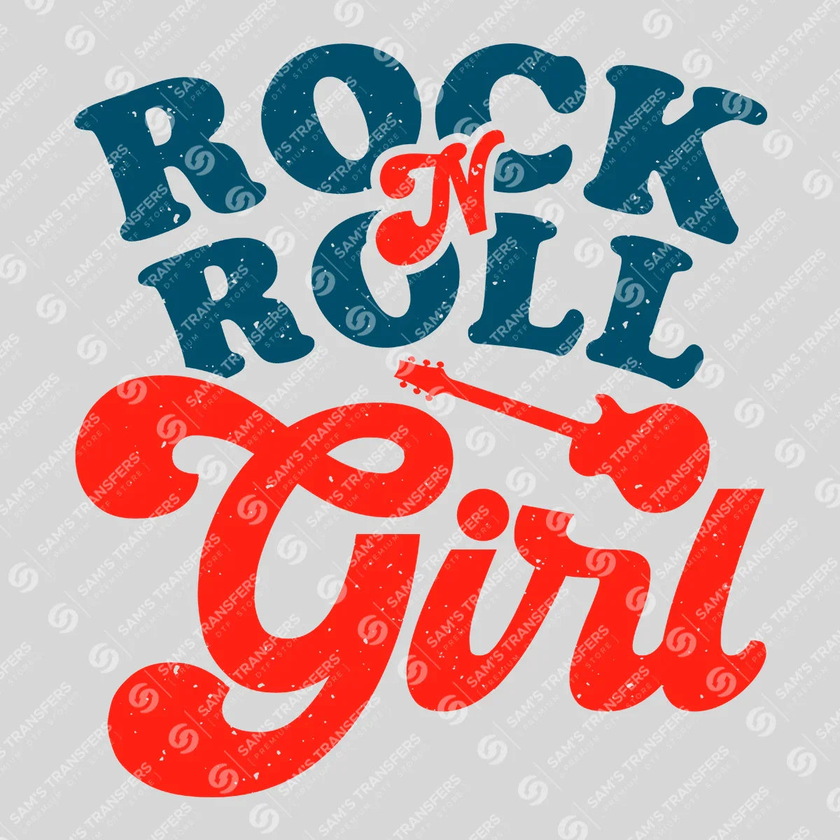 Apparel featuring a Rock N Roll Girl-themed DTF transfer.