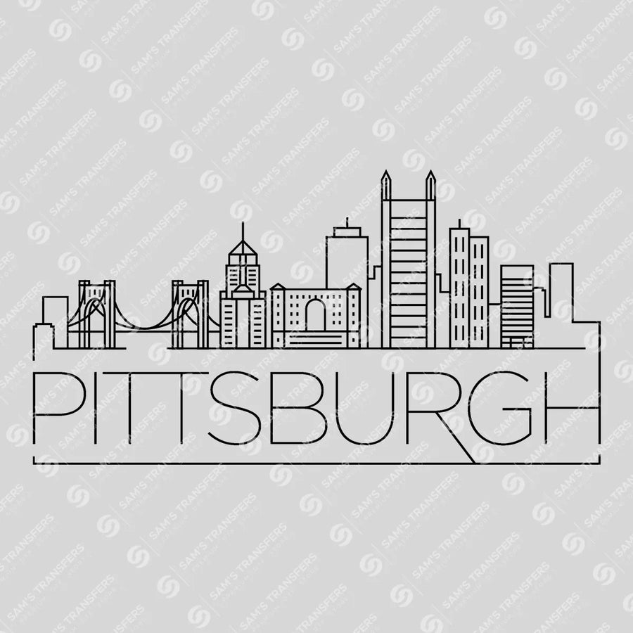Pittsburgh Skyline Ready-to-Press DTF Transfer | SAT10027