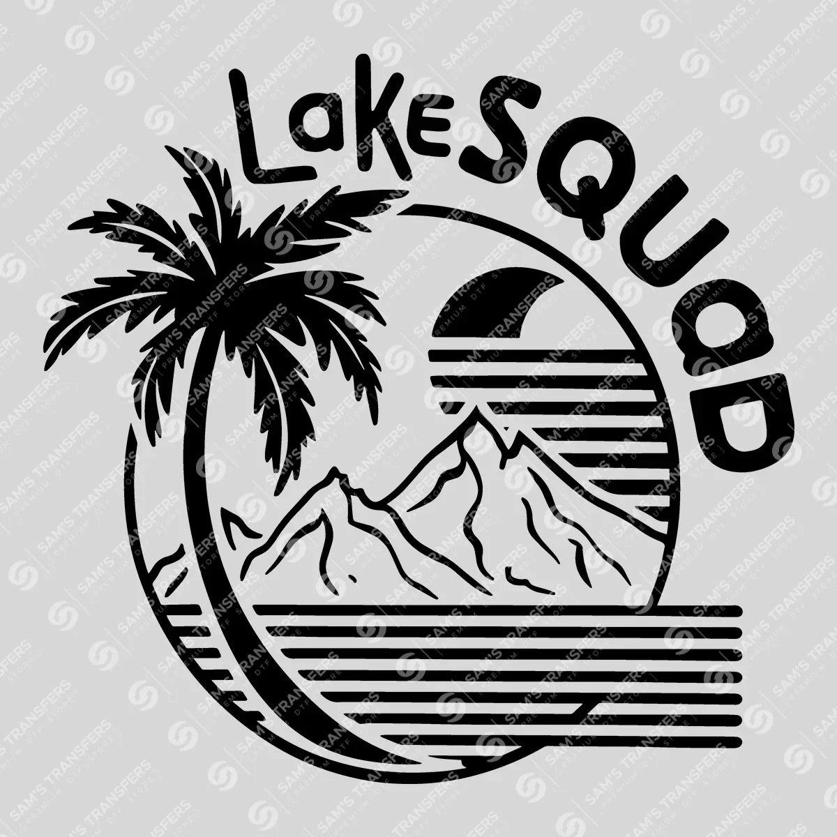 Apparel featuring a Lake Squad-themed DTF transfer.