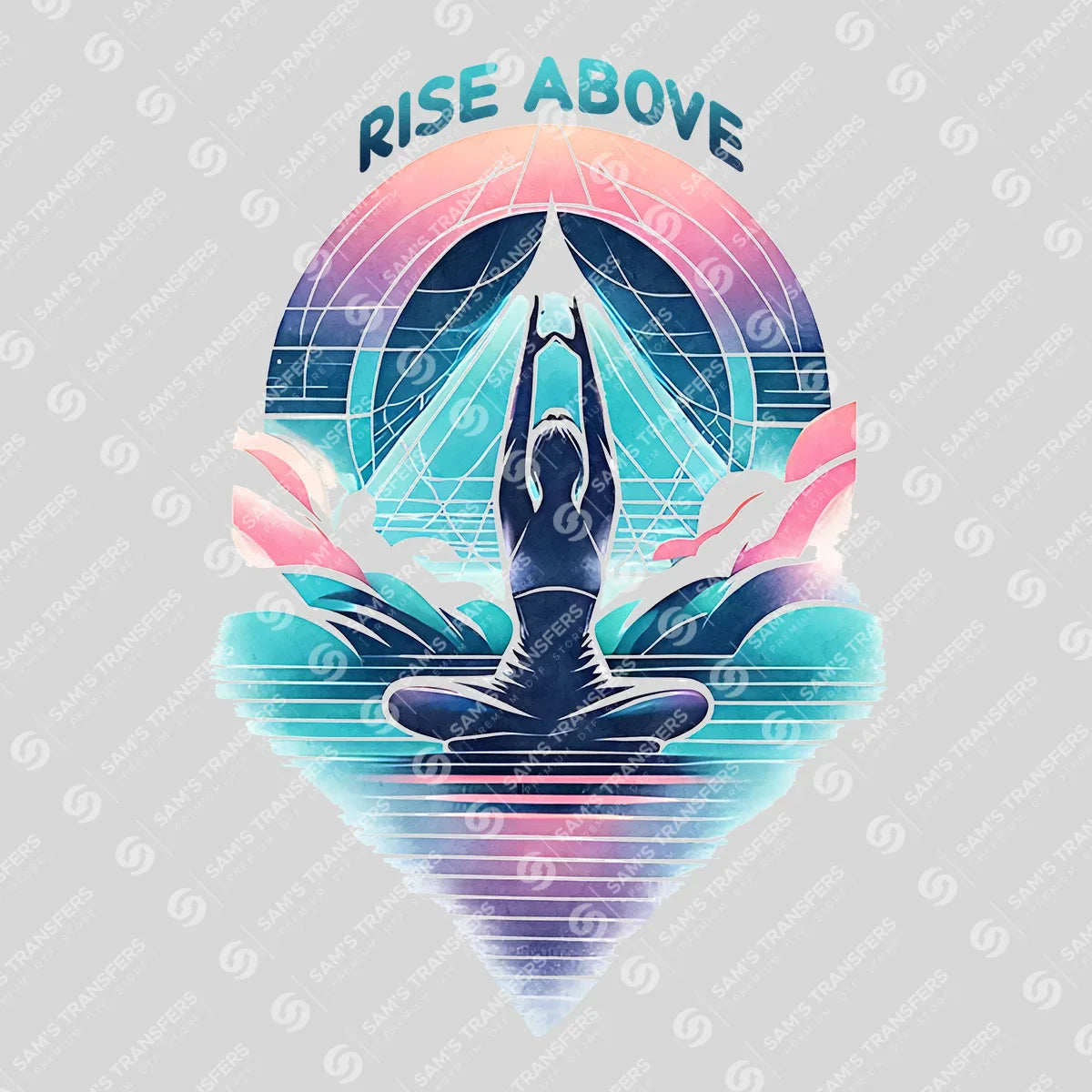 Apparel featuring a Rise Above-themed DTF transfer.