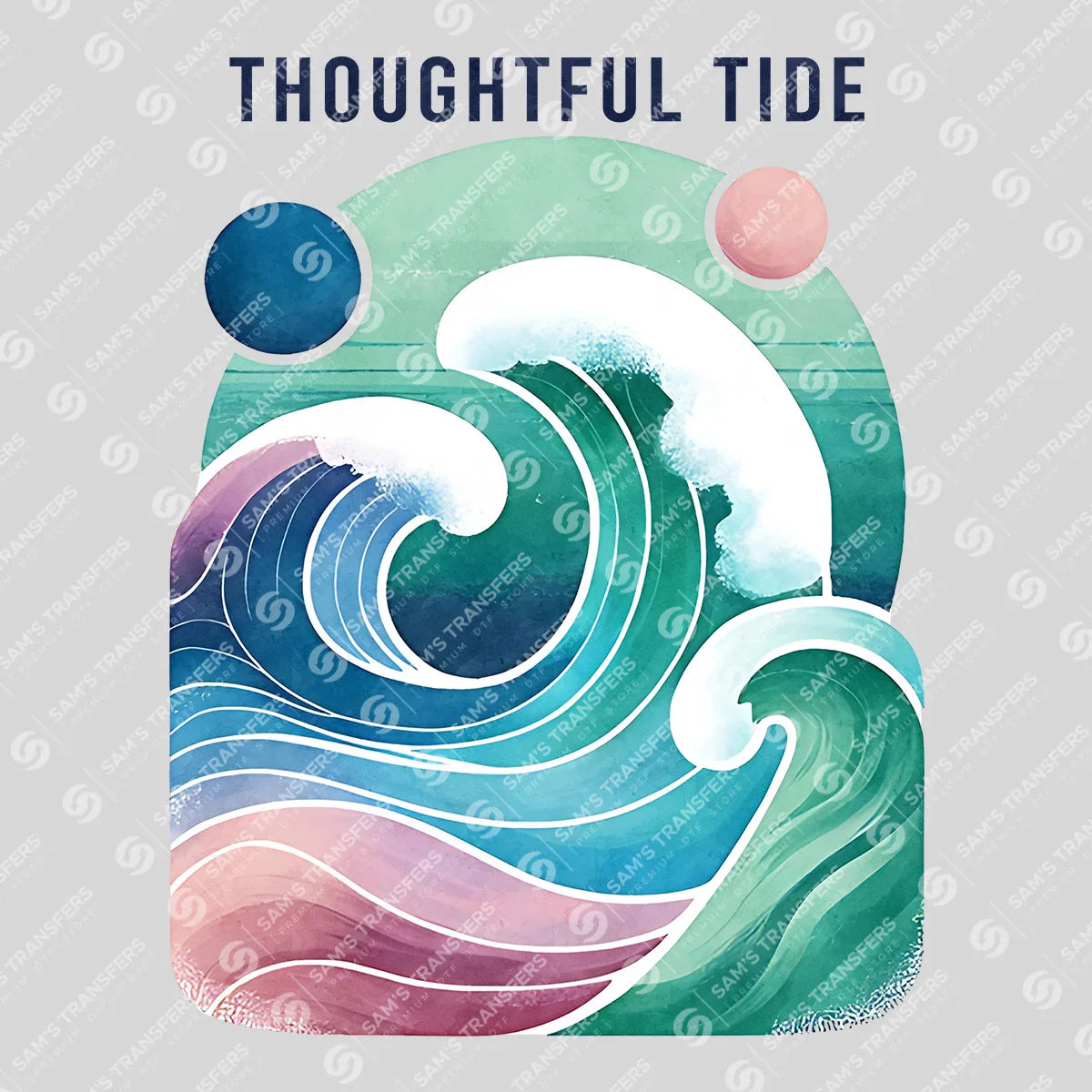 Apparel featuring a Thoughtful Tide-themed DTF transfer.