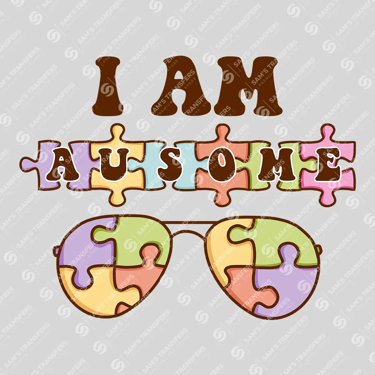 Apparel featuring a I Am Ausome-themed DTF transfer.
