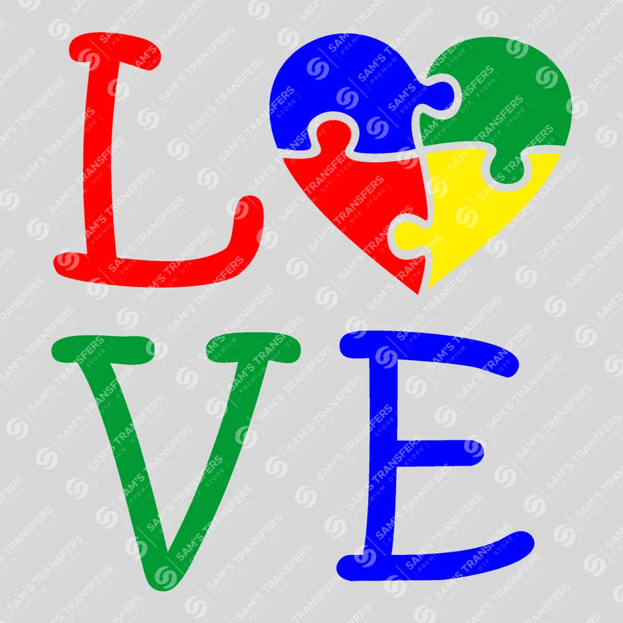 Autism Love Puzzle Ready-to-Press DTF Transfer | SAT10256